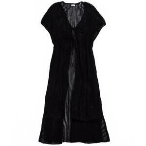 AE Aerie Crochet Maxi Cape American Eagle NWT Black Size XS/S